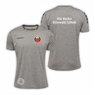 HSG WOS HML Authentic Poly Jersey S/S Unisex grey melange