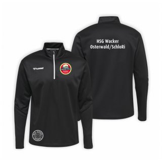 HSG WOS HML Authentic Poly Half Zip Sweatshirt Unisex black