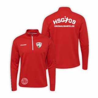 HSG09 HML Authentic Half Zip Sweatshirt Unisex true red