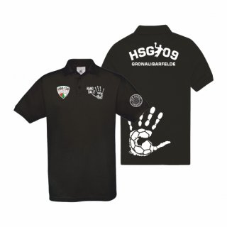 HSG09 Basic Polo Unisex schwarz/weiß