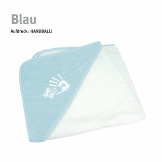 Baby-Kapuzenhandtuch Handball-Collection white/light blue
 Handball!