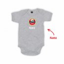 HSG WOS Baby-Body heather grey 6 - 12 Monate inkl. Name