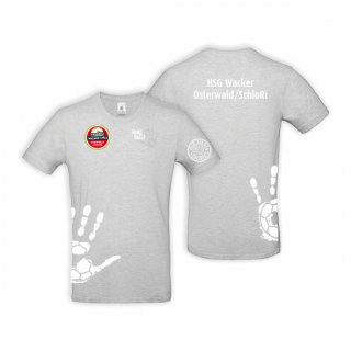 HSG WOS HB T-Shirt Kids ash/wei 134/146 ohne Zusatzaufdruck