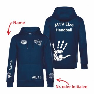 MTV Elze Handball Hoodie Kids navy/wei 152/164 inkl. Name