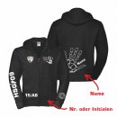 HSG09 Basic Sweatjacke Unisex schwarz/schwarz XS inkl. Namen