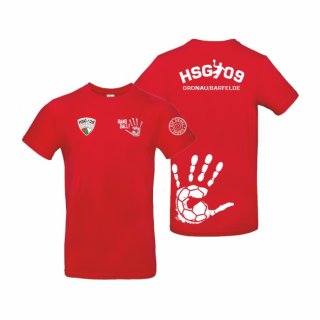 HSG09 Basic T-Shirt Unisex rot/wei XS ohne Zusatzaufdruck