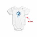 HSG Hannover-West Baby-Body weiß/blau 6-12 Monate inkl. Name