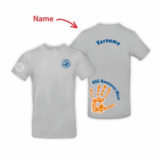 HSG Hannover-West T-Shirt Unisex pacific grey/blau/neonorange L inkl. Name