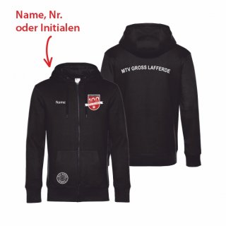 MTV Gross Lafferde Jubilum Hoodiejacke Unisex schwarz 4XL inkl. Name oder Initialen oder Nr.