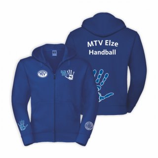 MTV Elze Handball Hoodie-Jacke Kids royal/blau 122/128 ohne Zusatzaufdruck