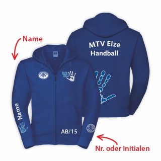 MTV Elze Handball Hoodie-Jacke Kids royal/blau 152/164 inkl. Name