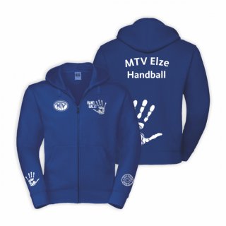 MTV Elze Handball Hoodie-Jacke Kids royal/wei 122/128 ohne Zusatzaufdruck