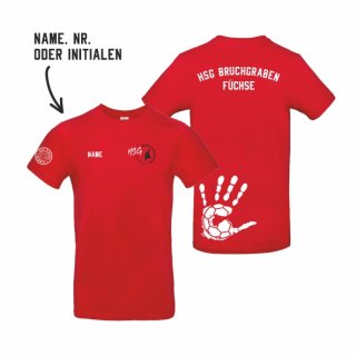 HSG Bruchgraben Fchse Basic T-Shirt Kids rot 122/128 inkl. Name oder Initialen oder Nr.