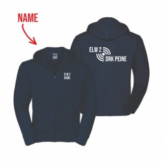 DRK ELW 2 Peine Hoodie-Jacke Unisex french navy 5XL inkl. Name