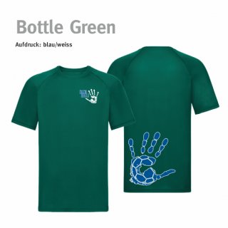 Trikot Handball!-Collection bottle green 122/128 (Kinder M) blau/weiss