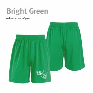 Short Handball!-Collection Kids bright green 12 Jahre (152) weiss/grau