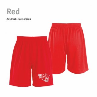 Short Handball!-Collection Unisex red 2XL weiss/grau
