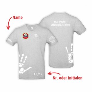 <-neu-> HSG WOS HB T-Shirt Minis ash/wei 110/116 inkl. Name