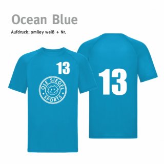 Smiley Spieler Trikot ocean blue/weiß