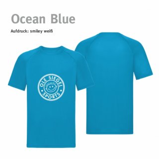 Smiley Trikot ocean blue/wei 122/128 (Kinder M) ohne Zusatzaufdruck