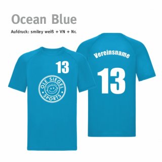 Smiley Trikot ocean blue/wei 3XL inkl. Brust- & Rcken-Nr. & Vereinsname