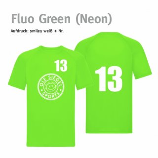 Smiley Spieler Trikot fluo green (neon)/wei
