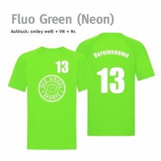 Smiley Trikot fluo green (neon)/wei 3XL inkl. Brust- & Rcken-Nr. & Vereinsname