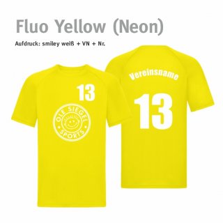 Smiley Trikot fluo yellow (neon)/wei 3XL inkl. Brust- & Rcken-Nr. & Vereinsname