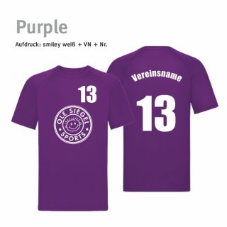 Smiley Trikot purple/wei 3XL inkl. Brust- & Rcken-Nr. & Vereinsname