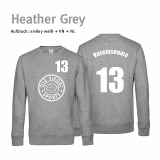 Smiley Torwart Sweater heather grey/wei 4XL inkl. Brust- & Rcken-Nr. & Vereinsname