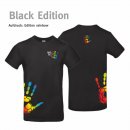 T-Shirt Handball!-Collection black edition Unisex M rainbow
