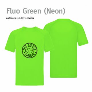 Smiley Spieler Trikot fluo green (neon)/schwarz 122/128 (Kinder M) ohne Zusatzaufdruck