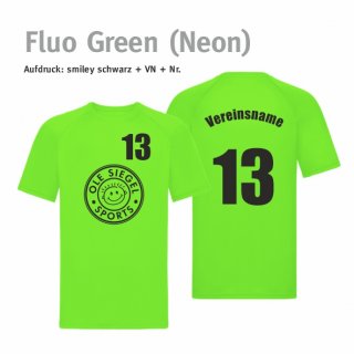 Smiley Spieler Trikot fluo green (neon)/schwarz 3XL inkl. Brust- & Rcken-Nr. & Vereinsname