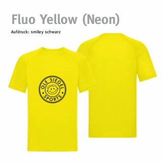 Smiley Spieler Trikot fluo yellow (neon)/schwarz 122/128 (Kinder M) ohne Zusatzaufdruck
