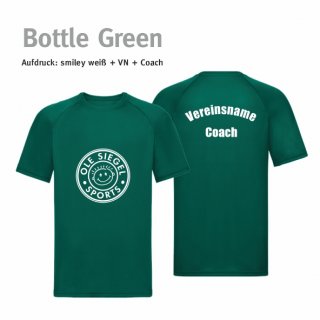 Smiley Trainer Trikot bottle green/wei XS inkl. Vereinsname & Coach