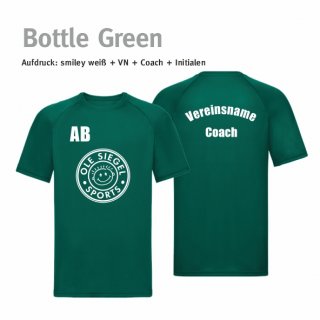 Smiley Trainer Trikot bottle green/wei 3XL inkl. Vereinsname & Coach & Initialen