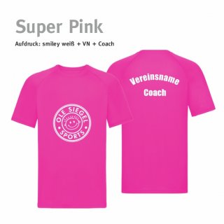 Smiley Trainer Trikot super pink/wei XS inkl. Vereinsname & Coach