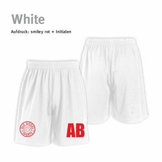 Smiley Trainer Short white/rot 2XL inkl. Initialen