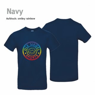 Smiley T-Shirt Kids navy 152/164 rainbow