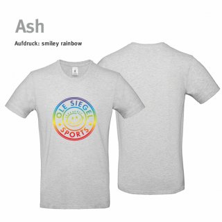 Smiley T-Shirt Unisex ash 3XL rainbow
