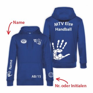 MTV Elze Handball Hoodie Unisex royal/wei XL inkl. Name
