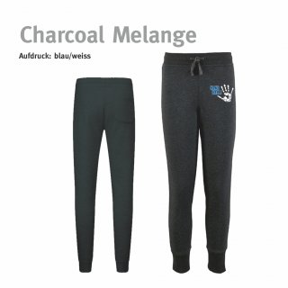 Sweatpant Handball!-Collection Kids charcoal melange 8 Jahre (118/128) blau/weiss