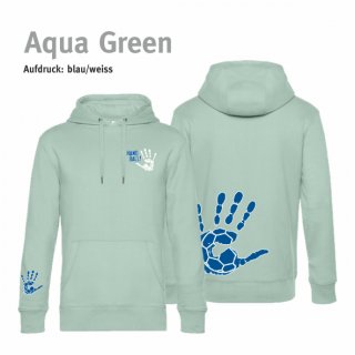 Hoodie Handball!-Collection Unisex aqua green XS blau/weiss