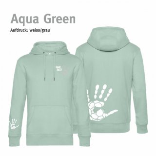 Hoodie Handball!-Collection Unisex aqua green M weiss/grau