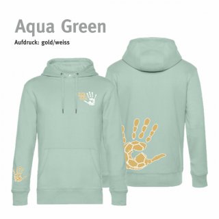 Hoodie Handball!-Collection Unisex aqua green L gold/weiss