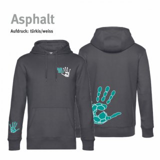 Hoodie Handball!-Collection Unisex asphalt M trkis/weiss