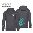 Hoodie Handball!-Collection Unisex asphalt M trkis/weiss