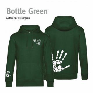 Hoodie Handball!-Collection Unisex bottle green M weiss/grau