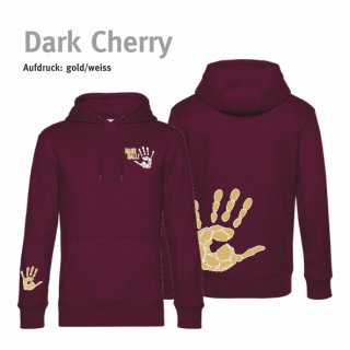 Hoodie Handball!-Collection Unisex dark cherry L gold/weiss