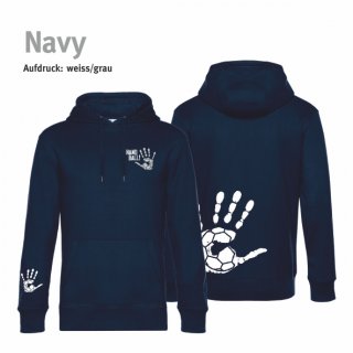 Hoodie Handball!-Collection Unisex navy S weiss/grau